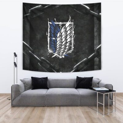 Attack On Titan Anime Tapestry - Wings Of Free Symbol Locked In Black Chains Tapestry Wall Hanging 3 Attack On Titan Anime Tapestry Wings Of Free Symbol Locked In Black Chains Tapestry Wall Hanging 3