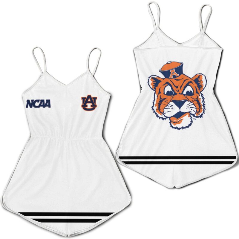 Auburn Tigers Ncaa Classic White With Mascot Logo Gift For Auburn Tigers Fans Romper Jumpsuit RJ01639