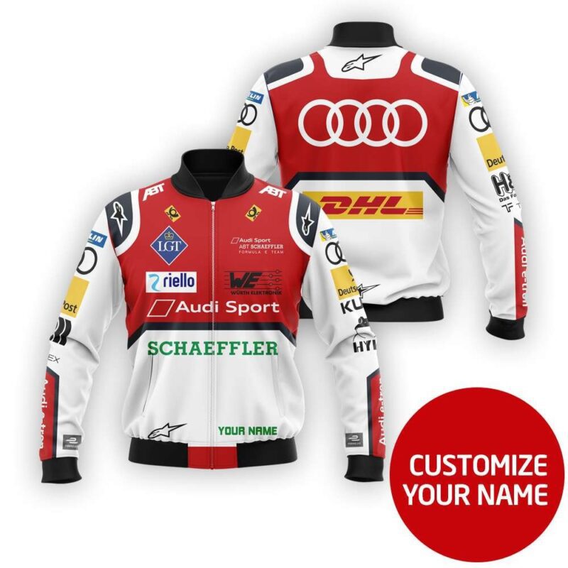 Audi Sport Schaeffler Dhl Auto Racing Team Costume Personalized Gift With Custom Name For Audi Fans Bomber Jacket BJ04042