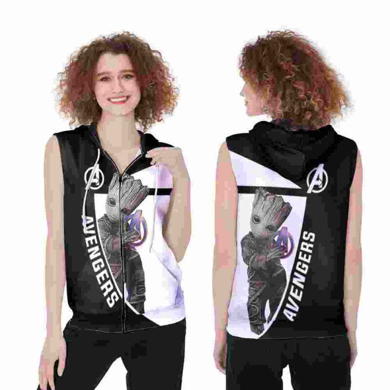 Avengers Groot Logo Team Gift For Avengers Film Series Fans Groot Lovers 1 Zip Sleeveless Hoodie ZSH1408