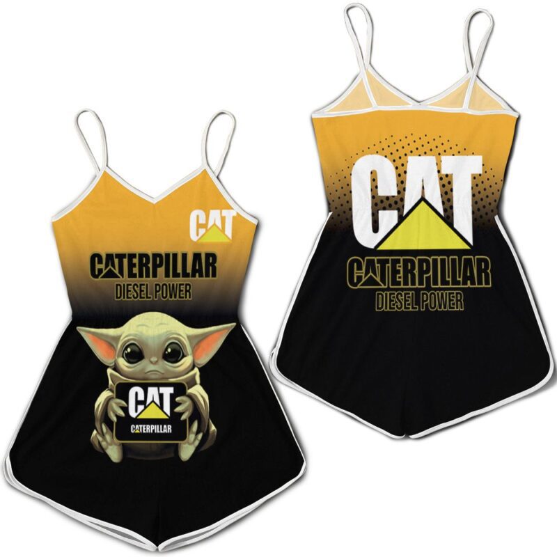 Baby yoda hugs caterpillar diesel power 3d jersey Romper RJ04726