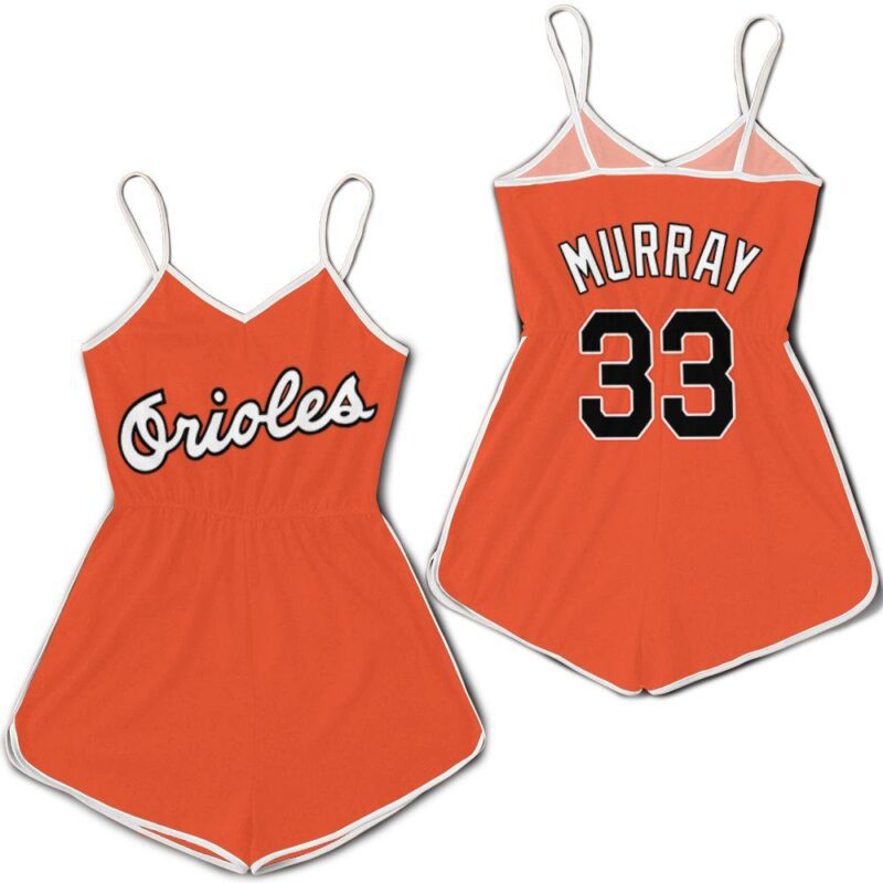 Baltimore Orioles Eddie Murray #33 MLB 1988 Cooperstown Collection Mesh Orange 2019 Gift For Baltimore Fans Romper Jumpsuit RJ00513