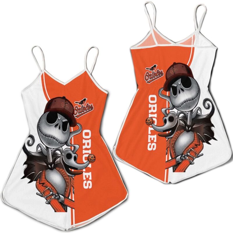 Baltimore Orioles Jack Skellington And Zero Romper RJ02781