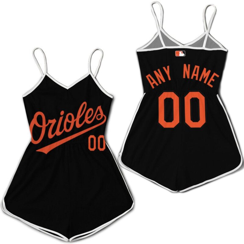 Baltimore Orioles MLB Baseball Team 2020 Black Vintage Custom Gift For Baltimore Fans Romper Jumpsuit RJ00508