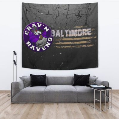 Baltimore Ravens American Football Team Tapestry Crazy Muscle Raven Smiling Broken Grey Wall Tapestry Wall Hanging 3
