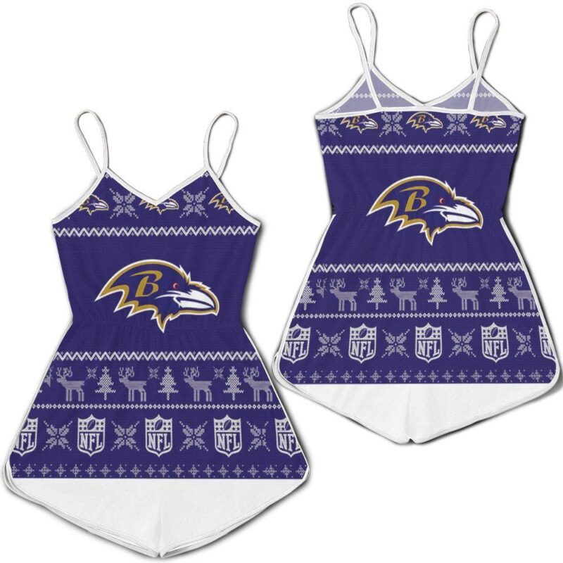Baltimore Ravens NFL Ugly Sweatshirt Christmas 3D Romper RJ03405