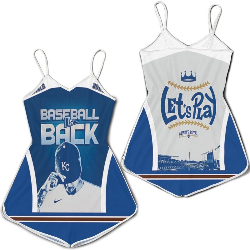 Baseball is Back Lets Play Kansas City Royals Romper RJ01895