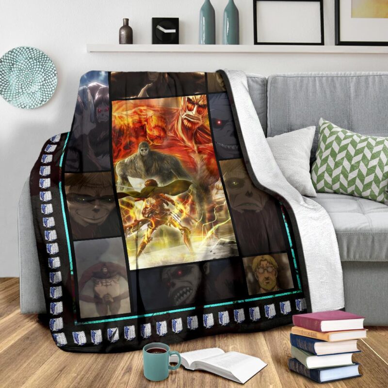 Beast Titan Attack On Titan Fleece Blanket Anime Home Decor Custom For Fans 1