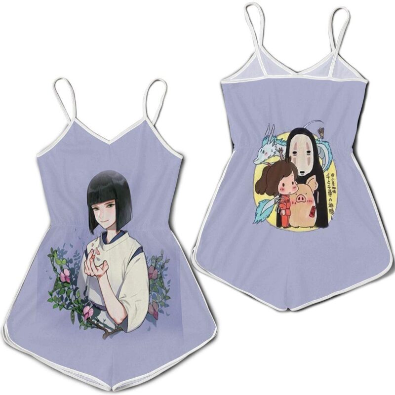 Beautiful Nigihayami Kohaku Nushi Flower Spirited Away Ghibli Studio Anime Fan Romper RJ01886