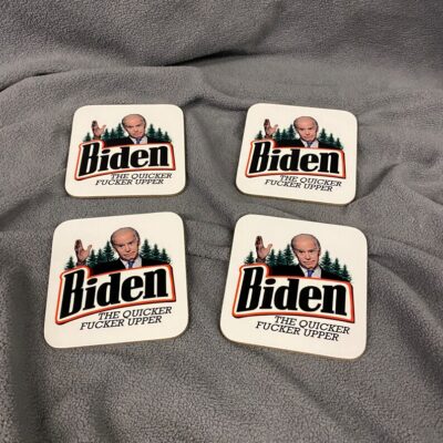 Biden The Quicker F Upper Drinkware Coaster Set of 4 2