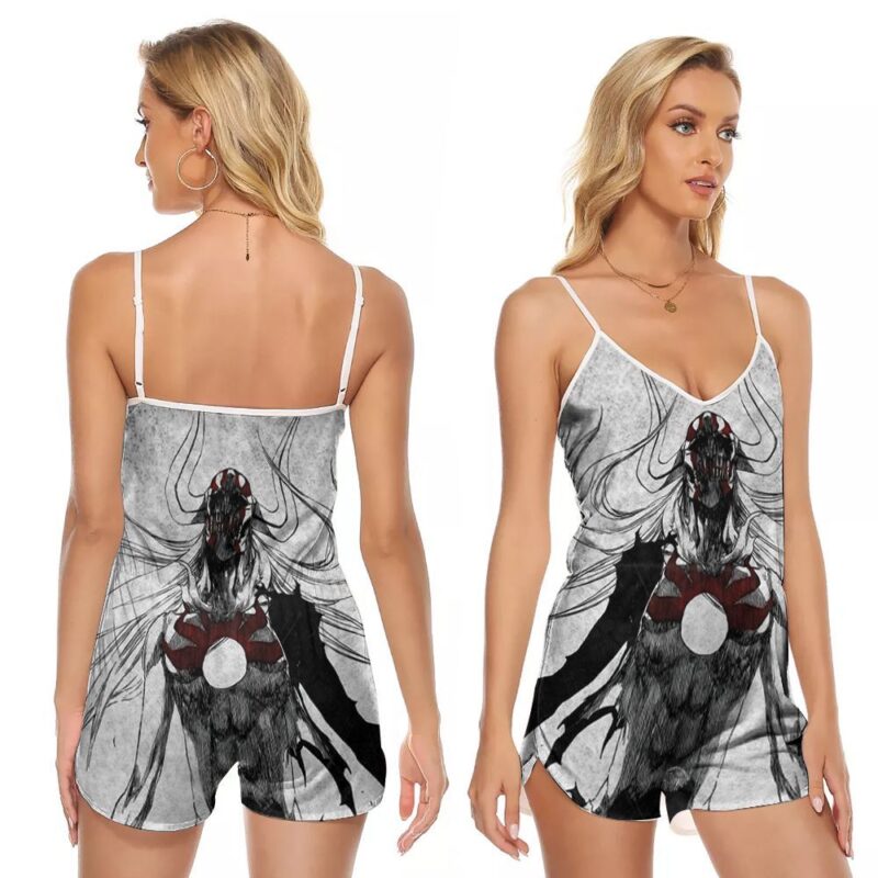 Bleach kurosaki ichigo bankai ichigo hollow mask japanese 3d designed for kurosaki ichigo fan V-neck Romper Jumpsuit RJ01341