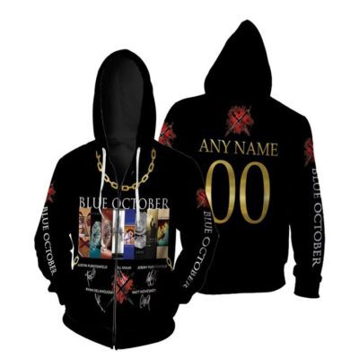 Blue October All Studio Albums Rock band Members Signed 3D Custom Name Number For Blue October Fans Zip Hoodie ZH01391
