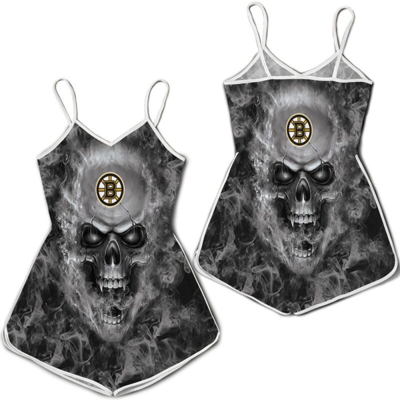 Boston Bruins NHL Fans Skull Romper RJ03438