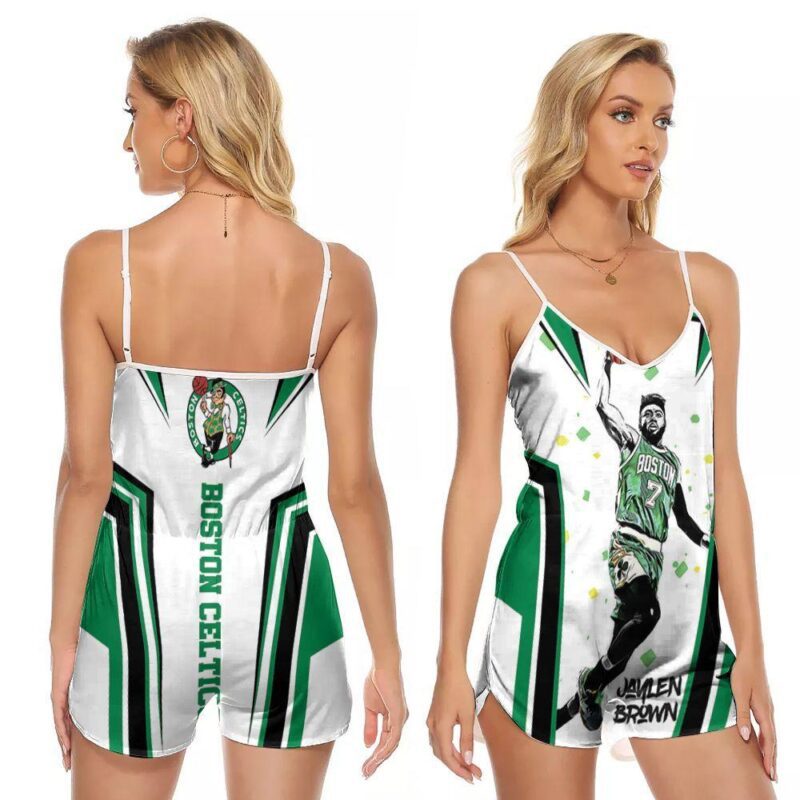 Boston Celtics Jaylen Brown 7 Great Player NBA Basketball Team Gift For Celtics Fans V-neck Romper Jumpsuit RJ00570