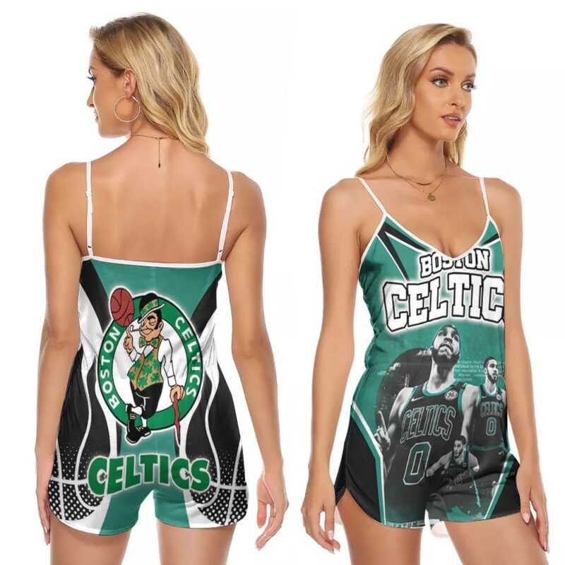 Boston Celtics Jayson Tatum 0 Legend Player NBA Basketball Gift For Celtics Fans V-neck Romper Jumpsuit RJ00804