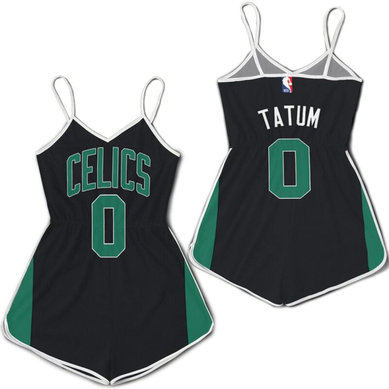 Boston Celtics Jayson Tatum #0 NBA Great Player Black Statement Edition 2019 Gift For Boston Fans Romper Jumpsuit RJ05234