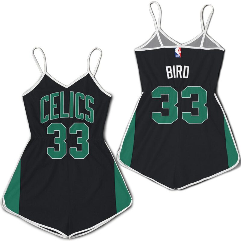 Boston Celtics Larry Bird #33 NBA Great Player Black Statement Edition 2019 Gift For Boston Fans Romper Jumpsuit RJ00437