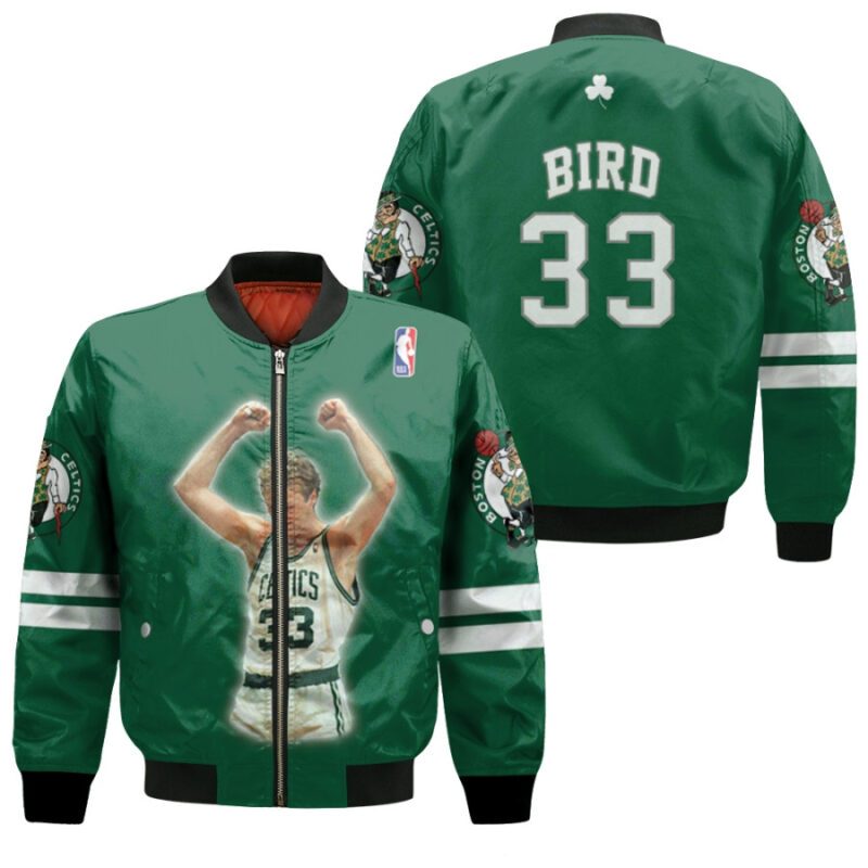 Boston Celtics Larry Bird 33 NBA Legendary Captain Basketball Team Green Gift For Celtics Fans Bomber Jacket BJ00491