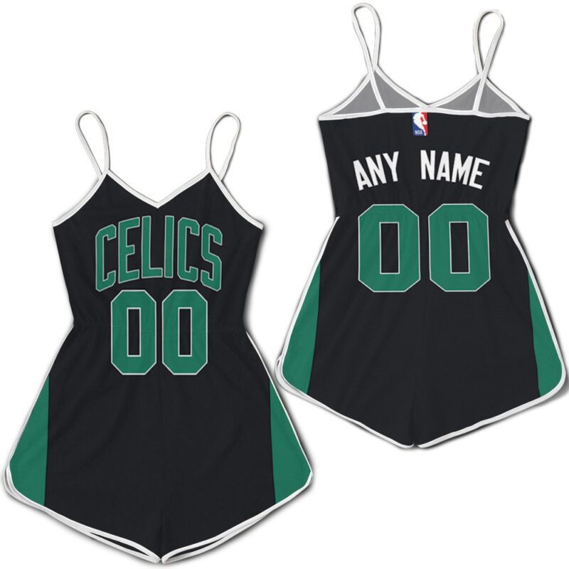 Boston Celtics NBA Basketball Team Logo Black Statement Edition 2019 Custom Gift For Boston Fans Romper Jumpsuit RJ05348