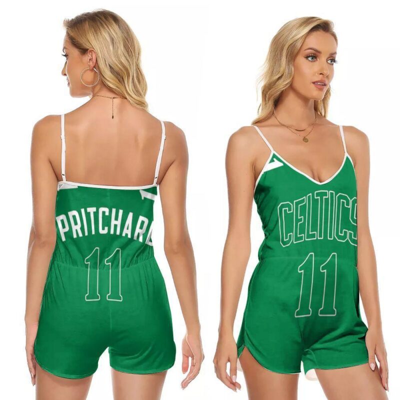 Boston Celtics Payton Pritchard 11 Great Player Earned Edition Green Gift For Celtics Fans V-neck Romper Jumpsuit RJ00892