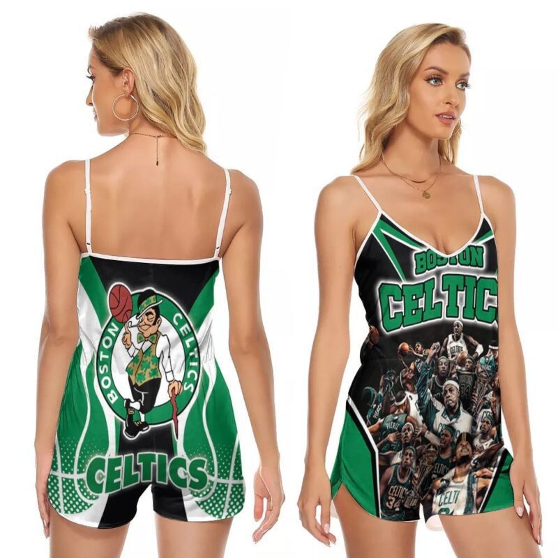 Boston Celtics Standard Team NBA Basketball Logo Gift For Celtics Fans V-neck Romper Jumpsuit RJ00659