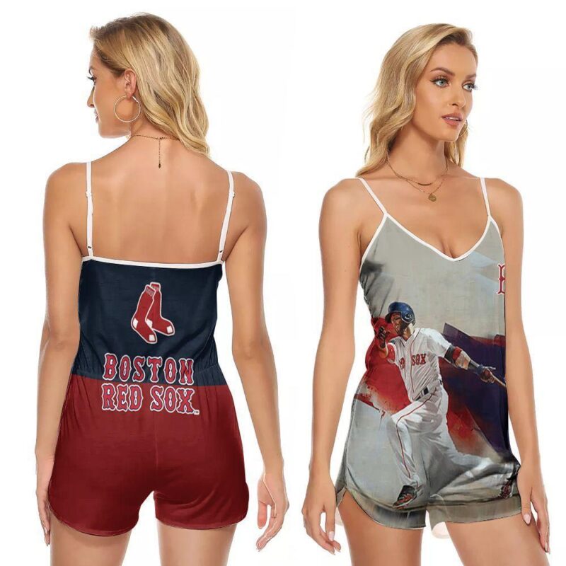 Boston Red Sox Dustin Pedroia 15 Legend Player MLB Baseball Team Gift For Red Sox Fans V-neck Romper Jumpsuit RJ00716