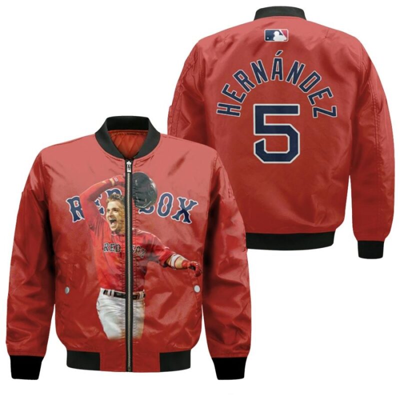 Boston Red Sox Enrique Hernandez 5 MLB Baseball Team Red Gift For Red Sox Fans Bomber Jacket BJ00480