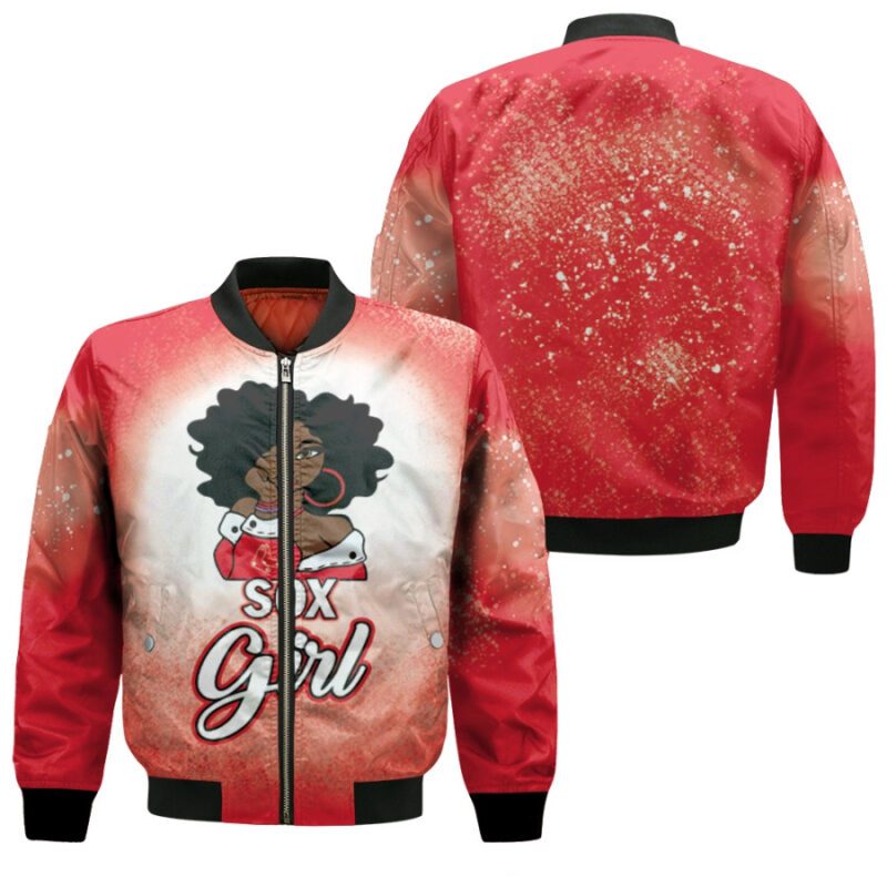 Boston Red Sox Girl African Girl MLB Team Allover Design Gift For Boston Red Sox Fans Bomber Jacket BJ01087