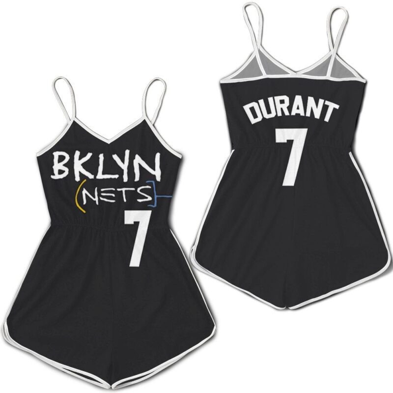 Brooklyn Nets Kevin Durant 7 2021 City Edition Black Jersey Inspired Style Romper RJ01731