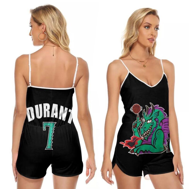 Brooklyn Nets Kevin Durant 7 Great Player NBA 2020 New Arrival Black Gift For Nets Fans V-neck Romper Jumpsuit RJ01481