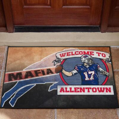 Buffalo Bills American Football Team Door Mat Welcome To Allentown Player 17 Mafia Door Mat Welcome Mat