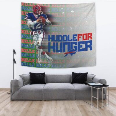 Buffalo Bills American Football Team Tapestry Jim Kelly Catching Ball And Running Huddle For Hunger Tapestry Wall Hanging 3 Buffalo Bills American Football Team Tapestry Jim Kelly Catching Ball And Running Huddle For Hunger Tapestry Wall Hanging 3