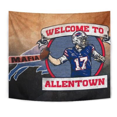 Buffalo Bills American Football Team Tapestry Welcome To Allentown Player 17 Mafia Tapestry Wall Hanging