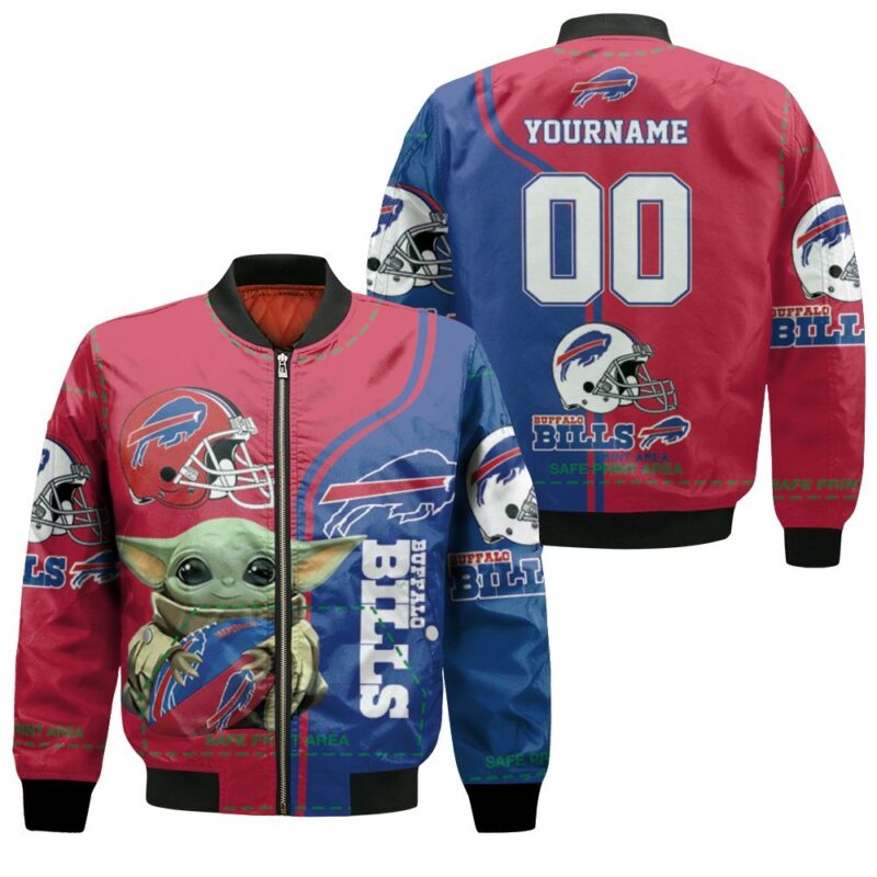 Buffalo Bills Baby Yoda The Mandalorian Personalized Bomber Jacket BJ01328