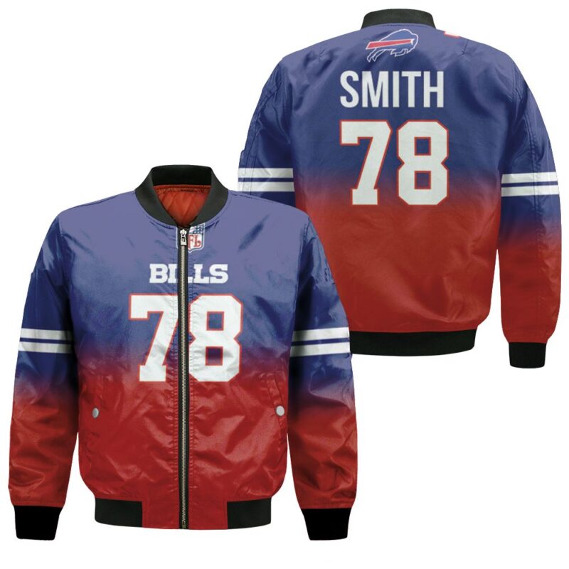 Buffalo Bills Bruce Smith #78 Great Player NFL American Football Team Royal Color Crash Gift For Bills Fans Bomber Jacket BJ01258