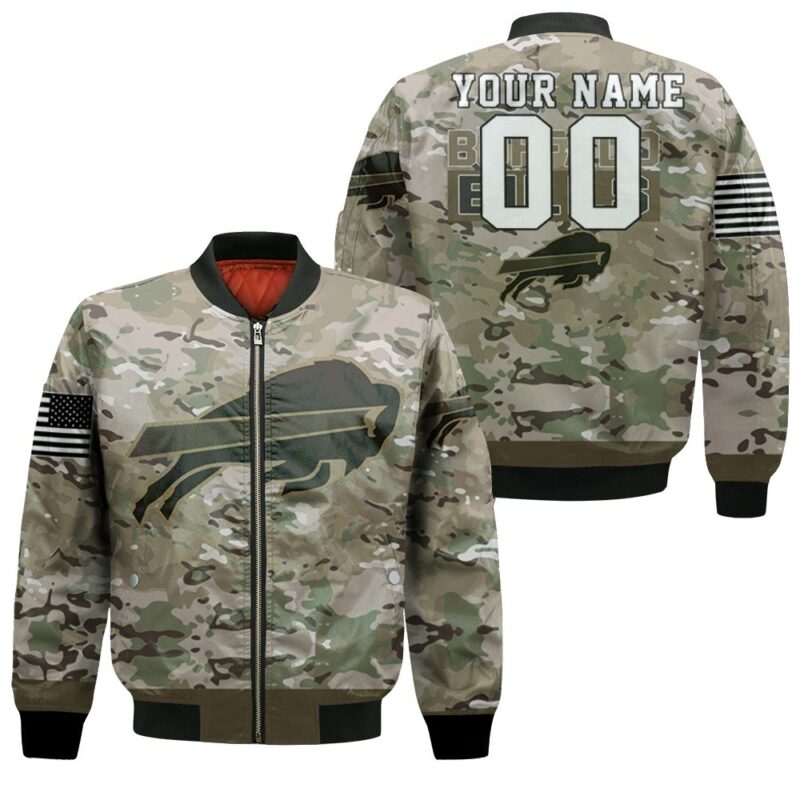 Buffalo Bills Camo Pattern 3d Personalized Bomber Jacket BJ01335