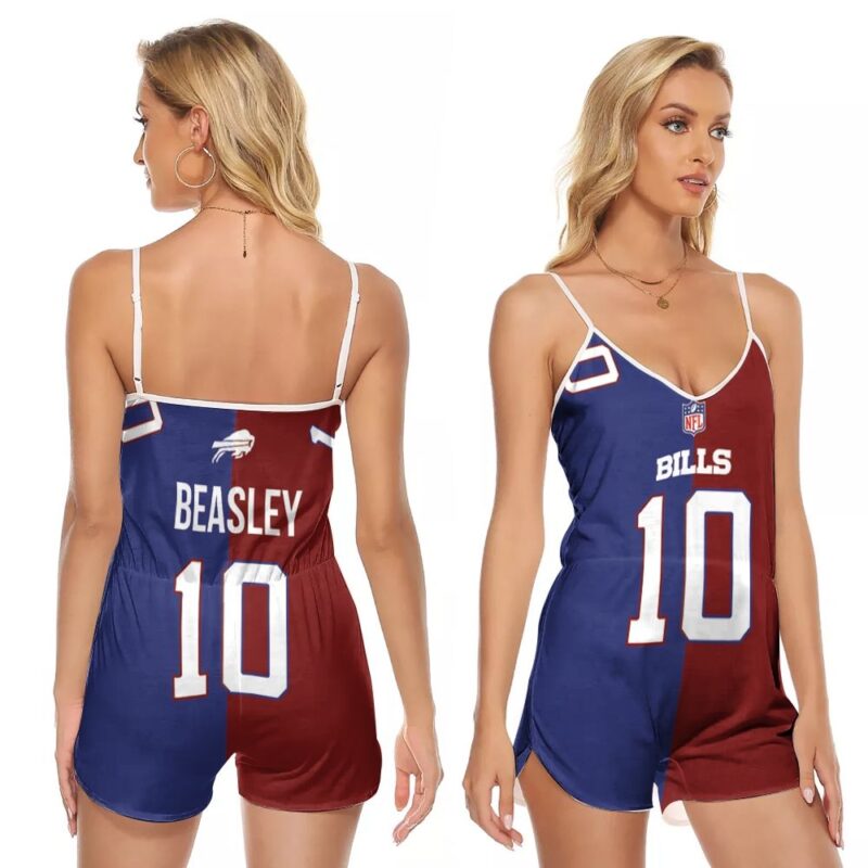 Buffalo Bills Cole Beasley #10 Great Player NFL Vapor Limited Royal Red Two Tone Gift For Bills Fans V-neck Romper Jumpsuit RJ00081
