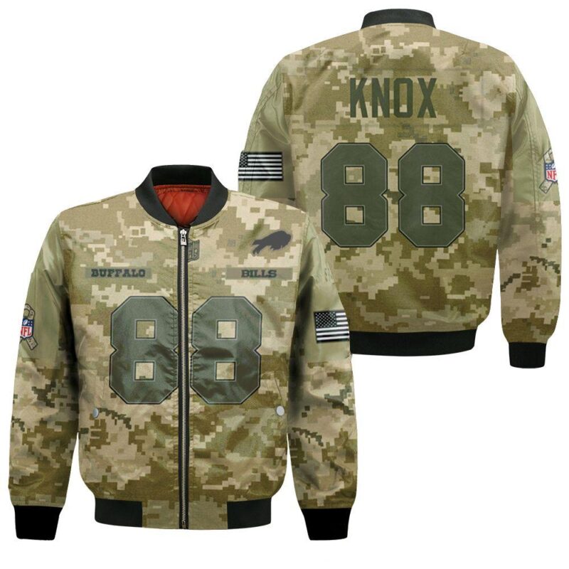 Buffalo Bills Dawson Knox #88 Great Player NFL American Football Team Logo Camouflage Gift For Bills Fans Bomber Jacket BJ01284