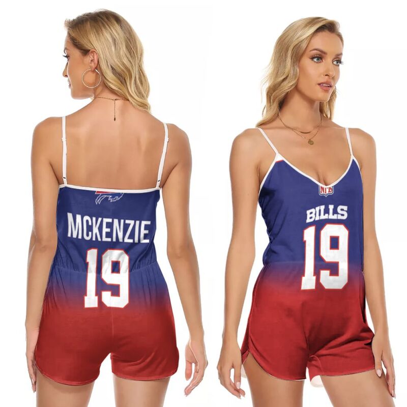 Buffalo Bills Isaiah McKenzie #19 Great Player NFL American Football Team Royal Color Crash Gift For Bills Fans V-neck Romper Jumpsuit RJ05259