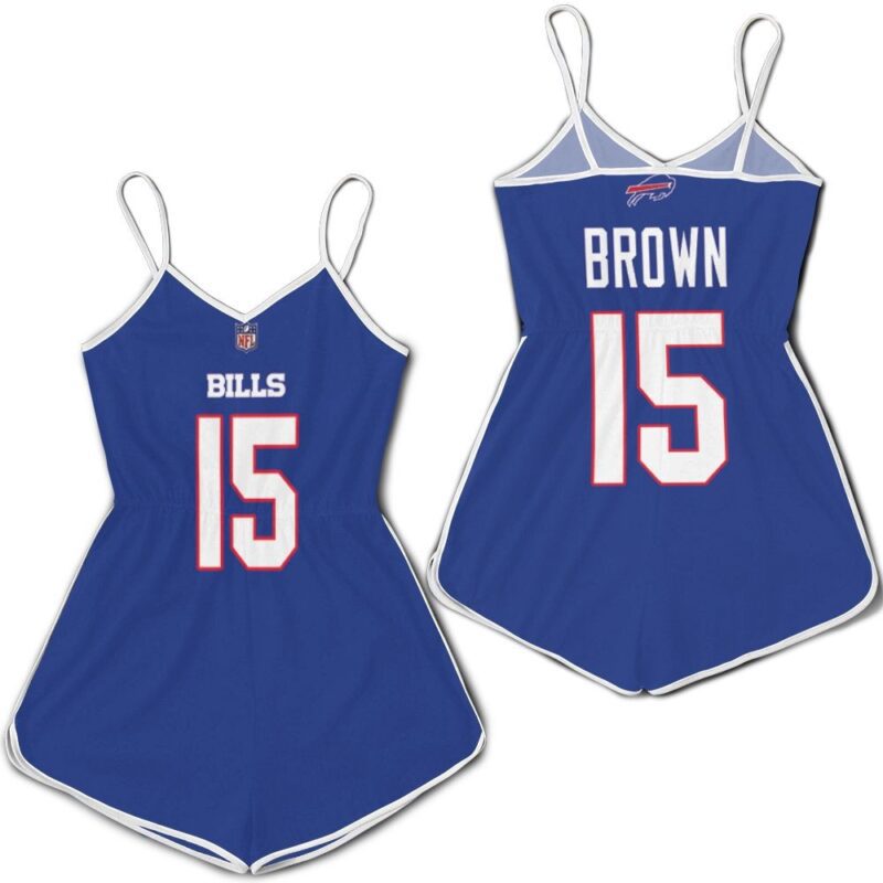 Buffalo Bills John Brown #15 NFL Legend Player American Football Game Royal Gift For Bills Fans Romper Jumpsuit RJ00427
