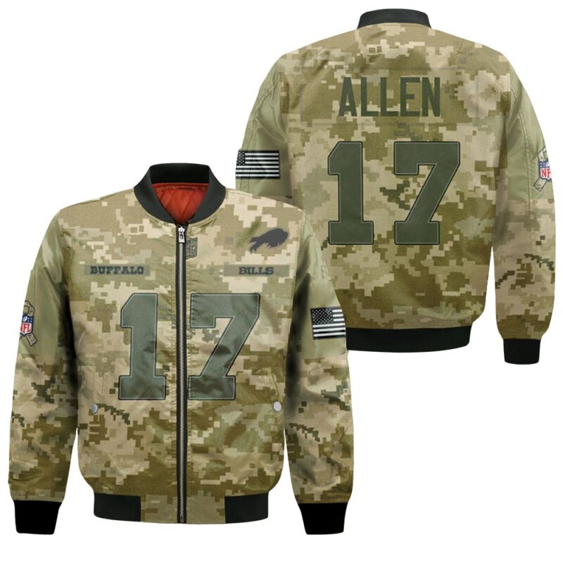 Buffalo Bills Josh Allen #17 Great Player NFL American Football Team Logo Camouflage Gift For Bills Fans Bomber Jacket BJ01256