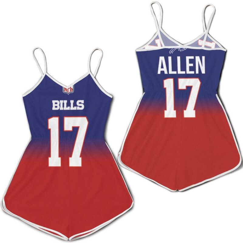 Buffalo Bills Josh Allen #17 Great Player NFL American Football Team Royal Color Crash Gift For Bills Fans Romper Jumpsuit RJ05446