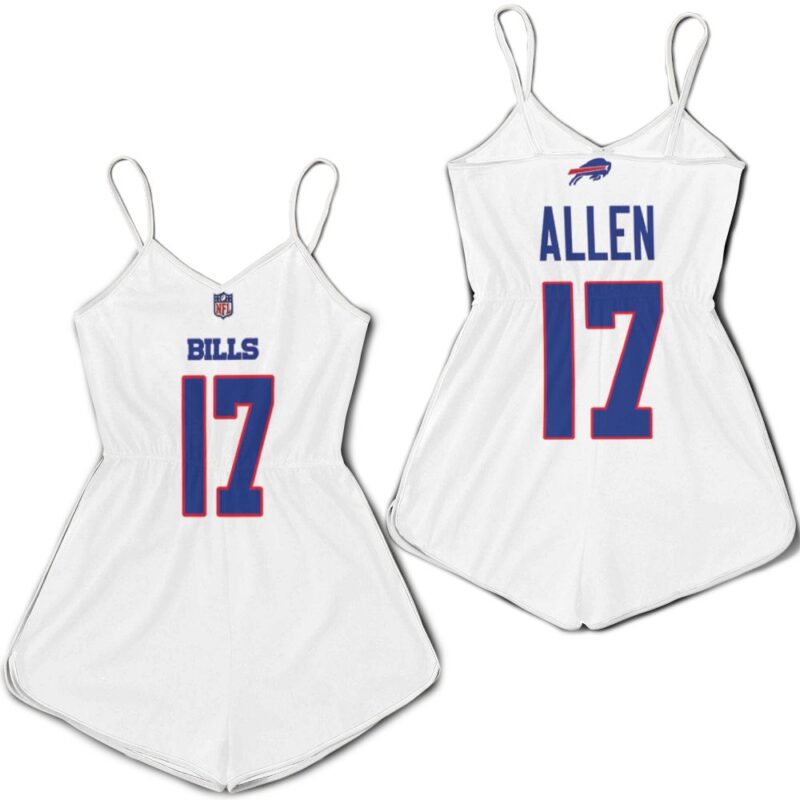 Buffalo Bills Josh Allen #17 NFL Great Player American Football Team Game White Gift For Bills Fans Romper Jumpsuit RJ05278