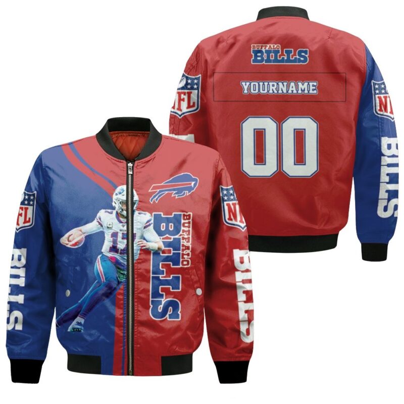 Buffalo Bills Josh Allen 17 Player Buffalo Bills 2020 NFL Season Personalized Bomber Jacket BJ01310