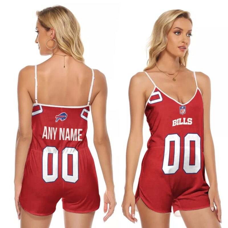 Buffalo Bills NFL American Football Red Color Rush Custom Gift For Bills Fans V-neck Romper Jumpsuit RJ00033