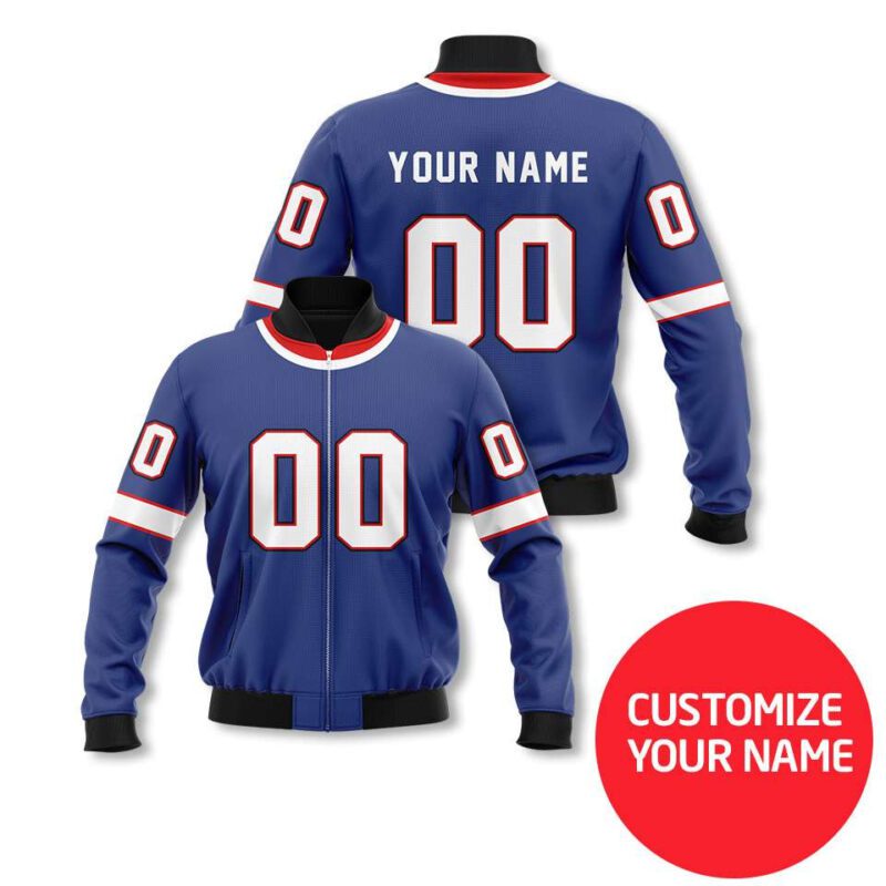 Buffalo Bills Nfl Super Bowl Champions Personalized Number Name Blue Jersey Style Gift For Bills Fans Bomber Jacket BJ00068