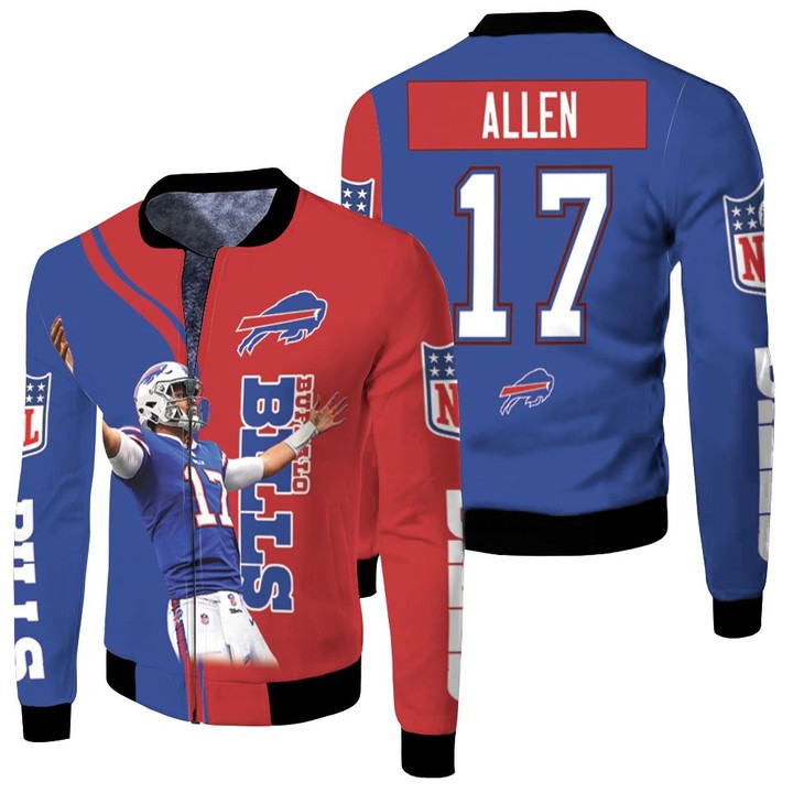 Buffalo Bills Number 17 Josh Allen Fleece Bomber Jacket – Let the ...