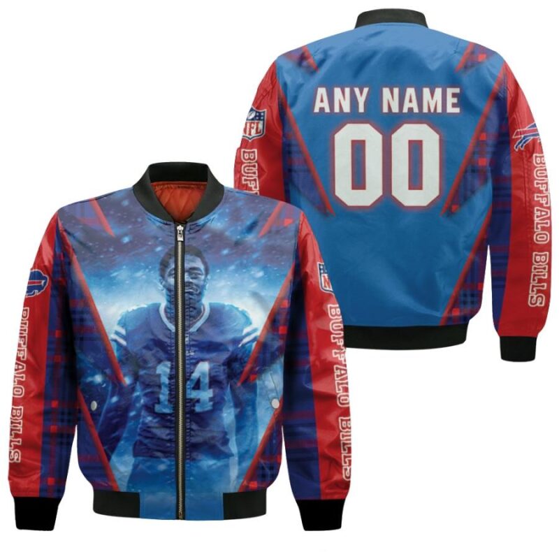 Buffalo Bills Stefon Diggs 00 NFL Team Blue Jersey Style Gift With Custom Number Name For Bills Fans Stefon Diggs Fans Bomber Jacket BJ00292