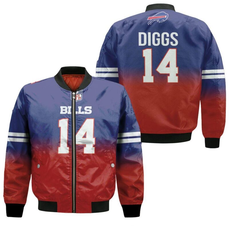 Buffalo Bills Stefon Diggs #14 Great Player NFL American Football Team Royal Color Crash Gift For Bills Fans Bomber Jacket BJ01297