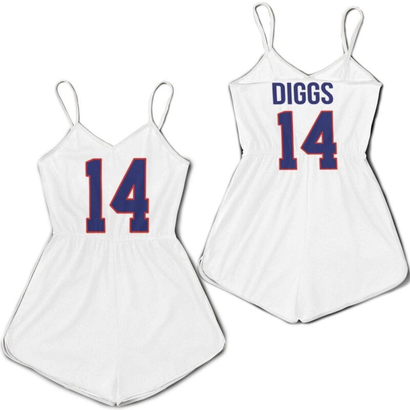 Buffalo Bills Stefon Diggs #14 Great Player NFL American Football Team White Vintage Gift For Bills Fans Romper Jumpsuit RJ05400